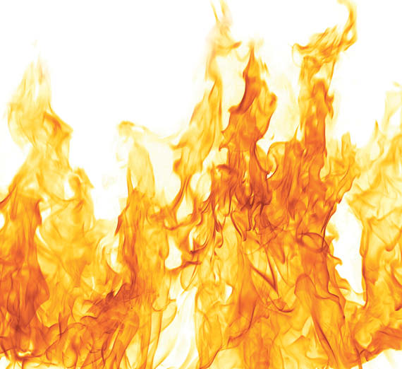 Orange and yellow fire flames