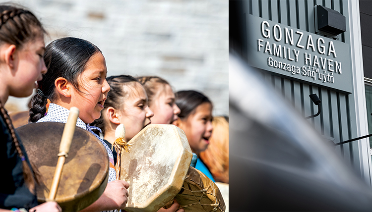 2 images, 1 of Salish students, 1 of Salish words