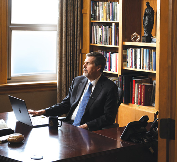 President McCulloh in his office.