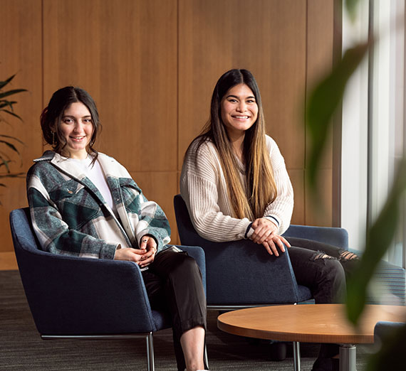 Shyh Saenz and Anasofia Gutierrez, two Gonzaga University students who were in a video conference with Pope Francis.