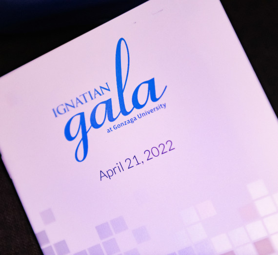 Pamphlet labelled "Ignatian Gala at Gonzaga University"