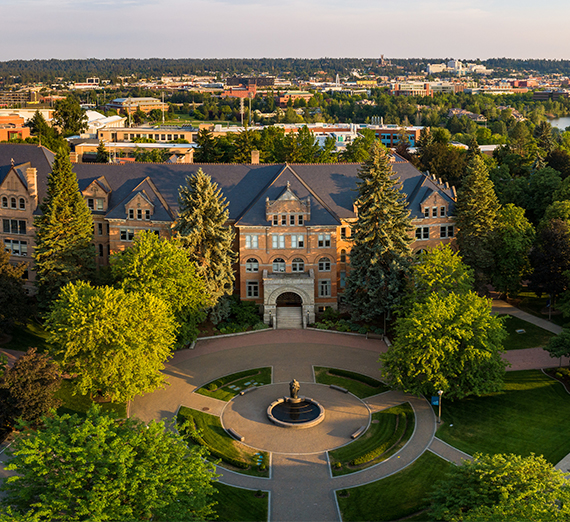 aerial view of Gonzaga College Hall