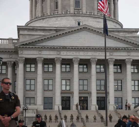 Law Enforcement at the Utah State Capitol on Sunday, January 