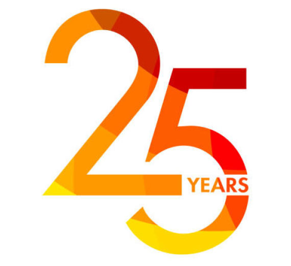 Graphic depicting 25 years anniversary