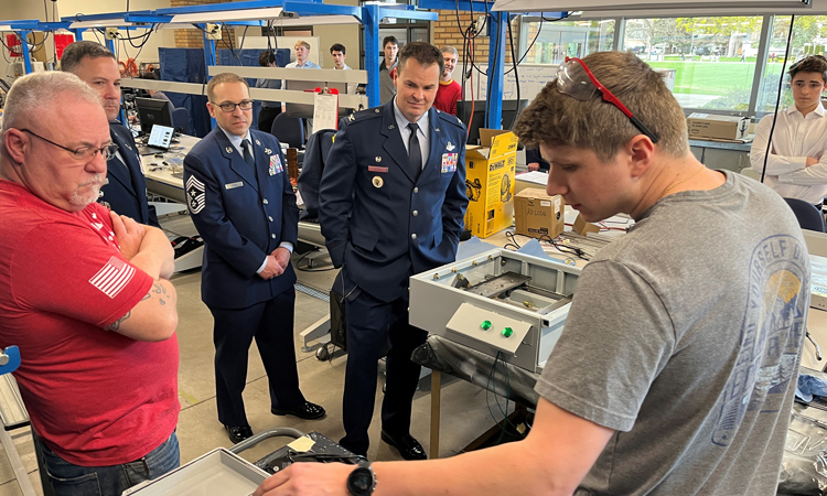 STEM students working with the GU Fairchild Air Force Base Partnership.