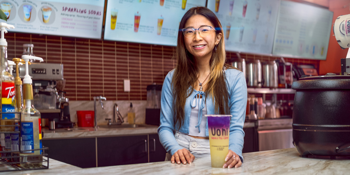 Gonzaga senior, Kellie Tran, owner of Uoni Bubble Tea & Coffee.