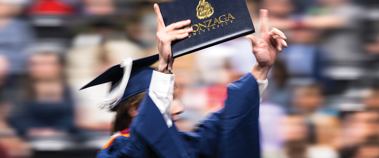 A graduate at graduation.