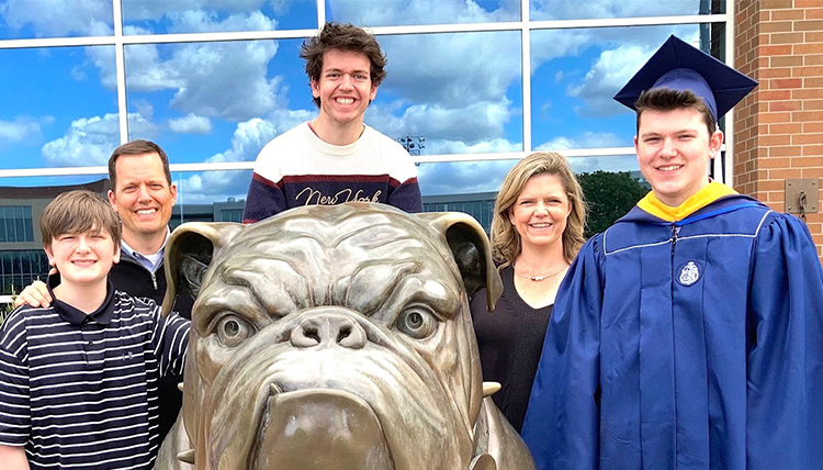 parents and sons at Gonzaga bulldog