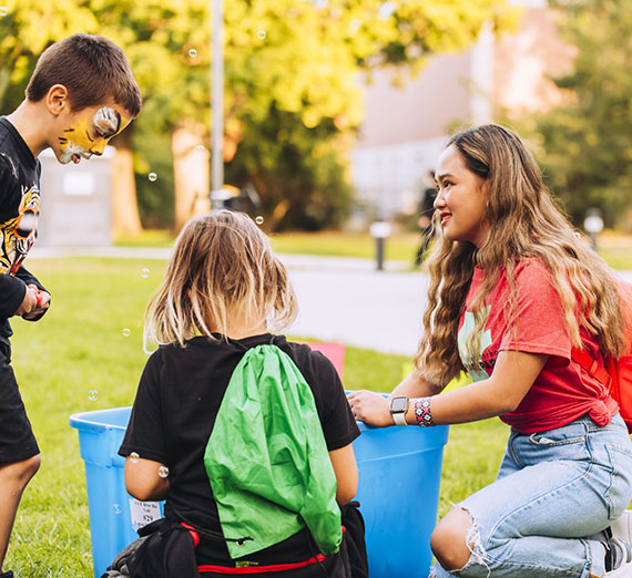 Gonzaga students at a Logan Block party.