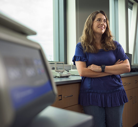 Jennifer Shepherd, Ph.D., stands the lab on Gonzaga's campus. 