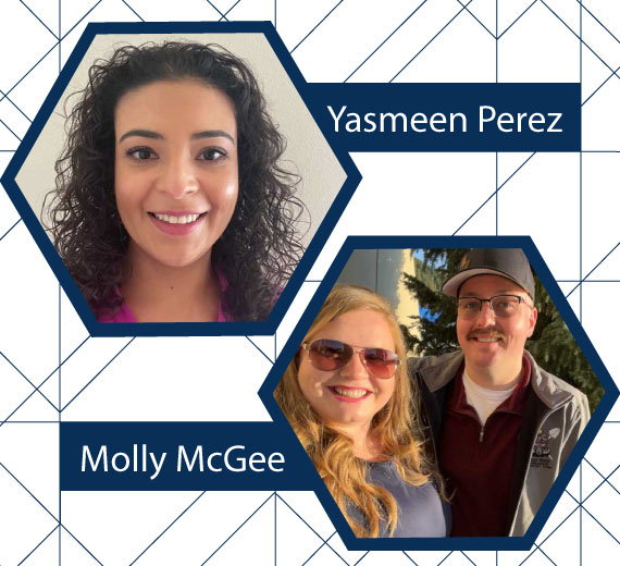Photos of MBA Graduate Student Excellence Award 2023 winners Yasmeen Perez and Molly Mcgee