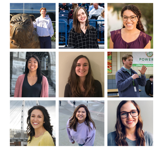 A collage of the School of Education Wardian Award recipients for the 2019 to 2020 academic year.