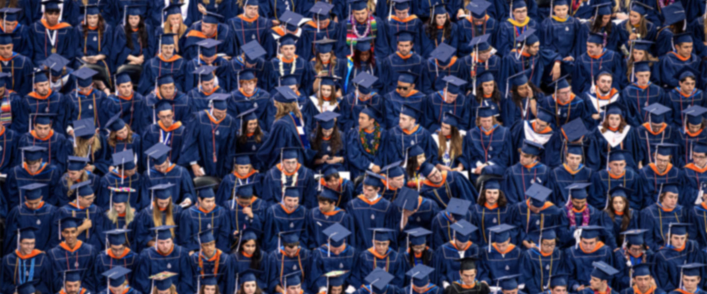 Graduating seniors in regalia